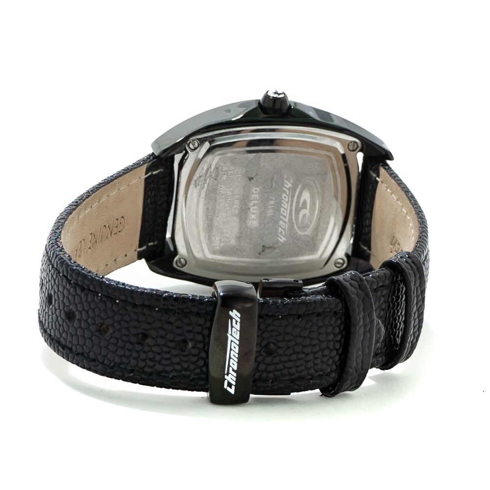 Black Leather Dress Watch
