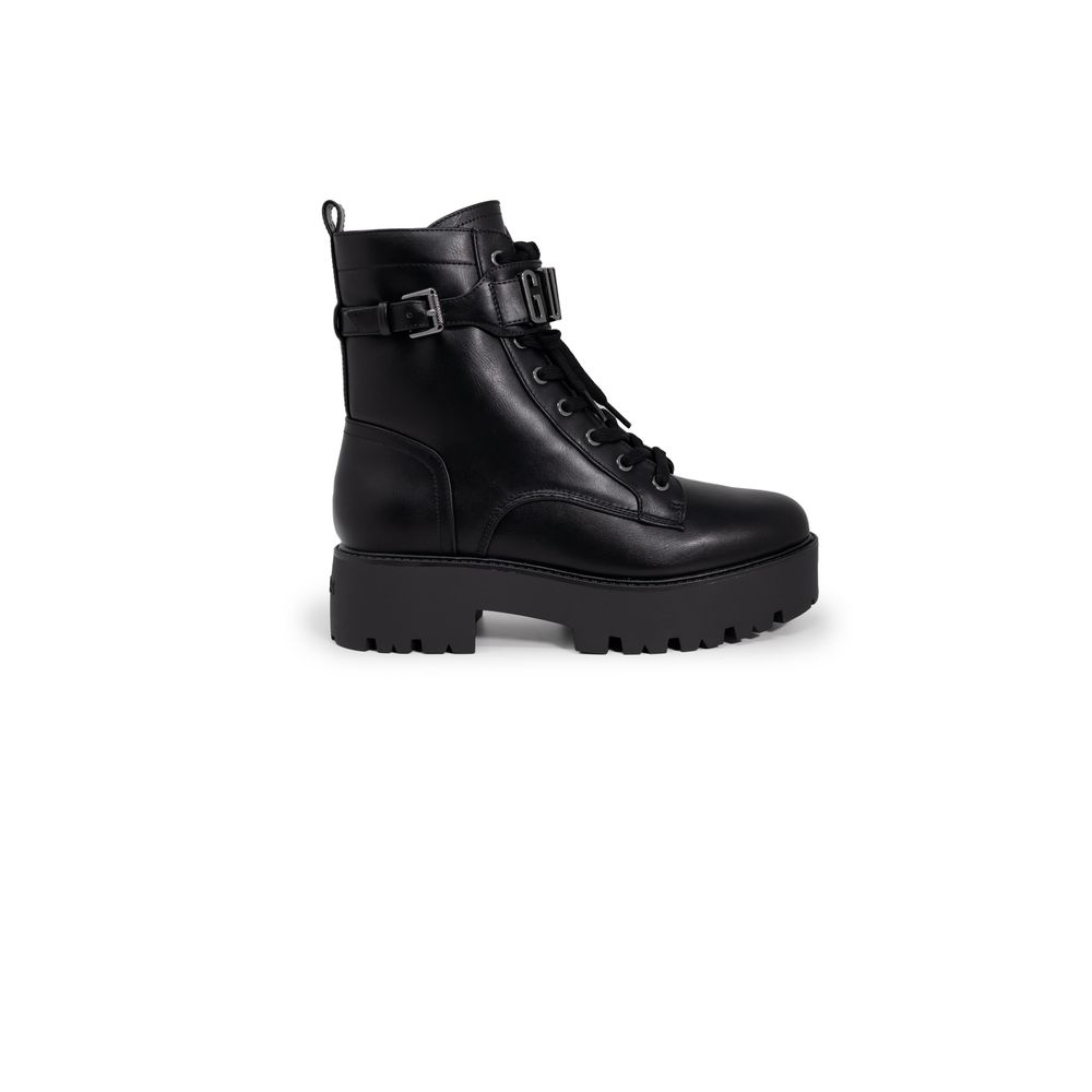 Black Polyethylene Lace-Up Boots