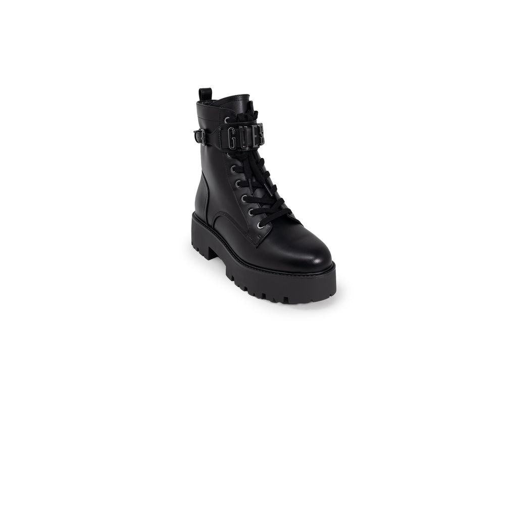 Black Polyethylene Lace-Up Boots