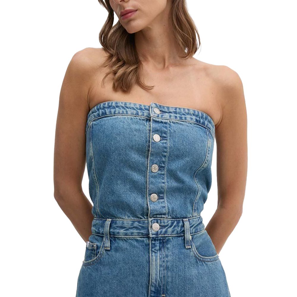 Blue Cotton Long Dress