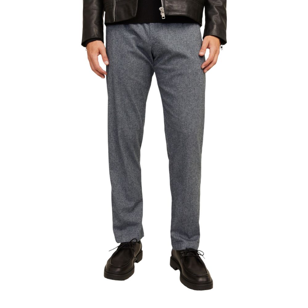 Gray Cotton Casual Pants