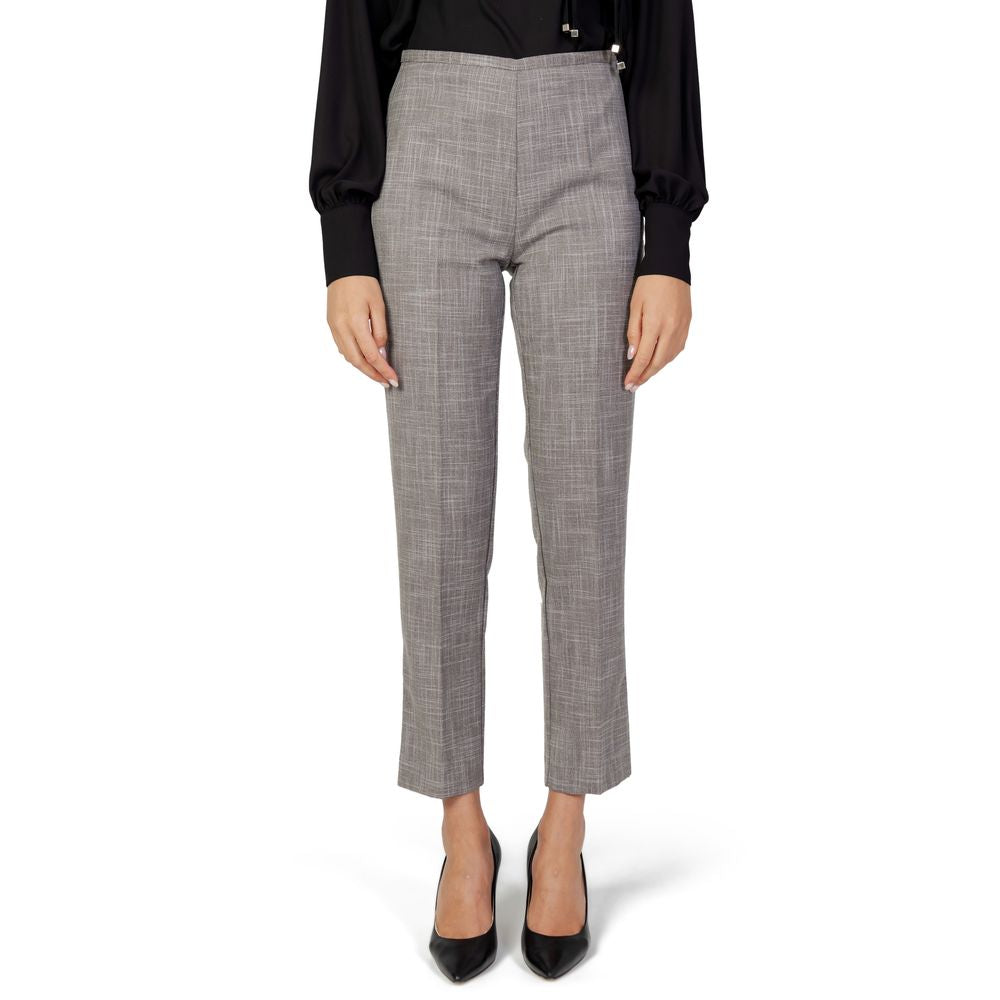 Beige Polyester Dress Pants