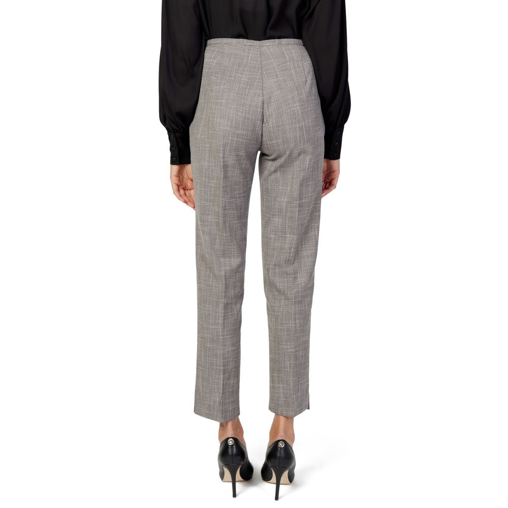 Beige Polyester Dress Pants