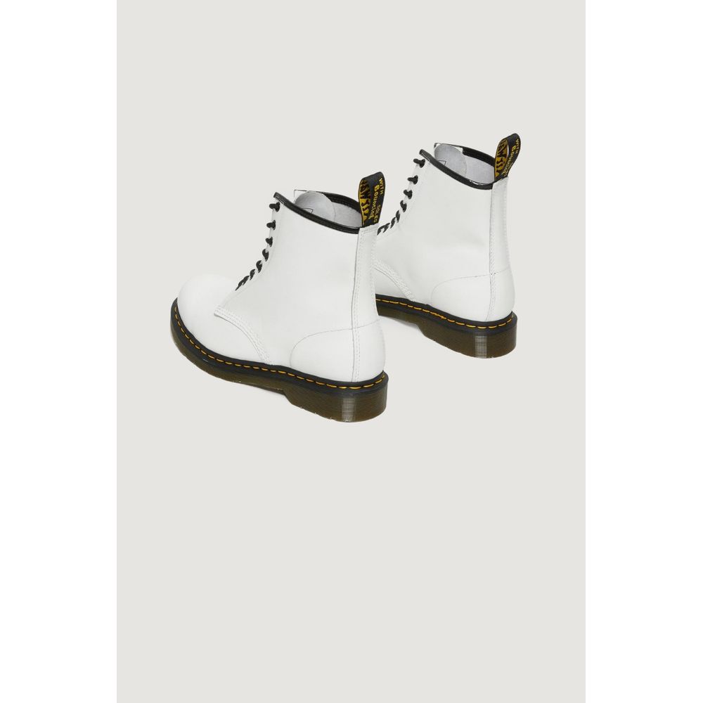 White Leather Lace-Up Boots