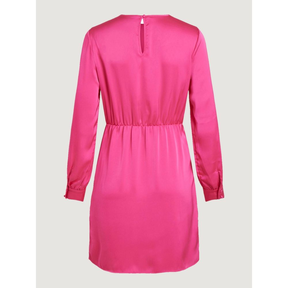 Pink Polyester Short Dress