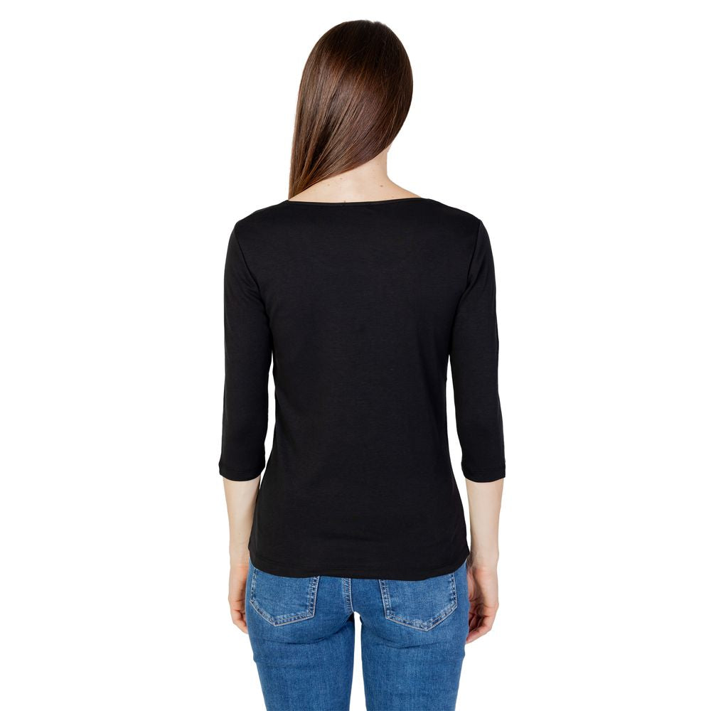 Black Cotton Long Sleeve T-Shirt