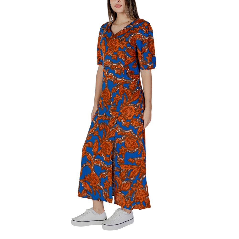 Blue Viscose Long Dress