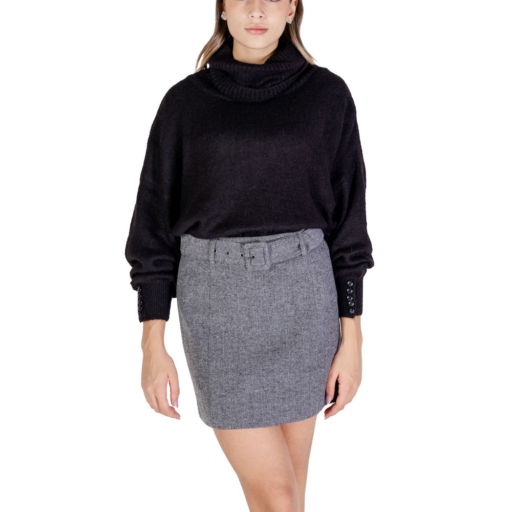 Black Marabou Turtleneck