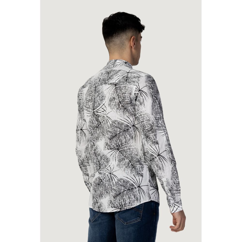 Black Linen Pattern Shirt