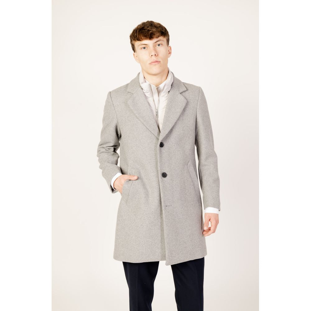 Gray Polyester Coat