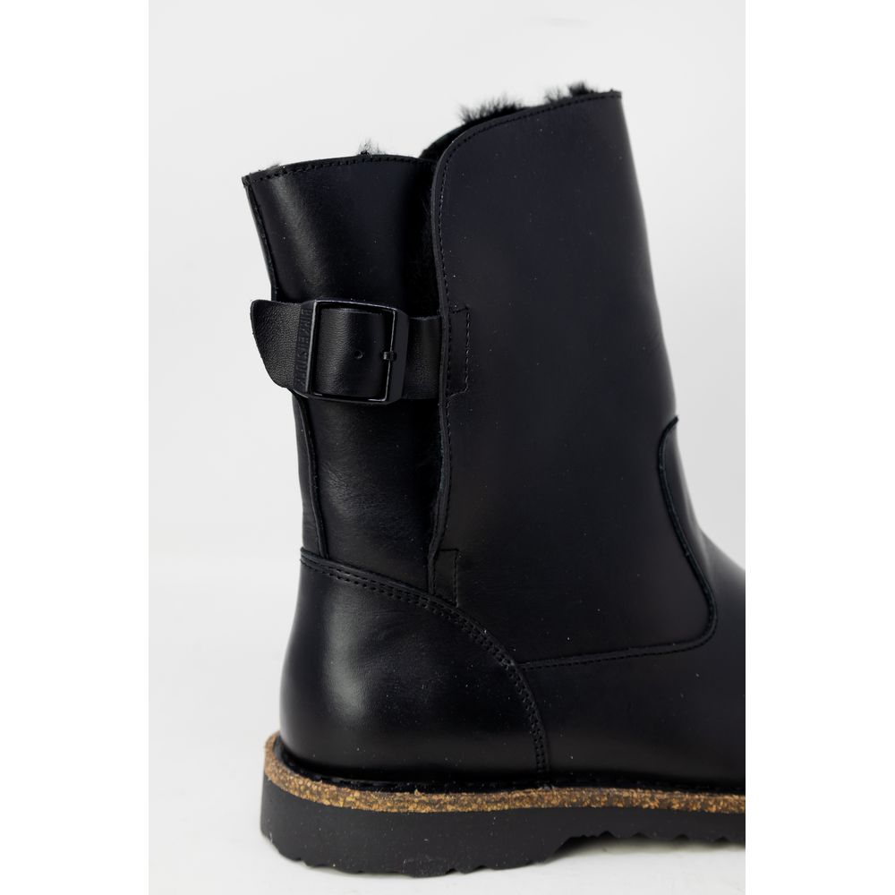 Black Leather Ankle Boots
