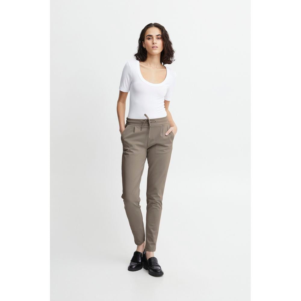 Beige Polyester Pant