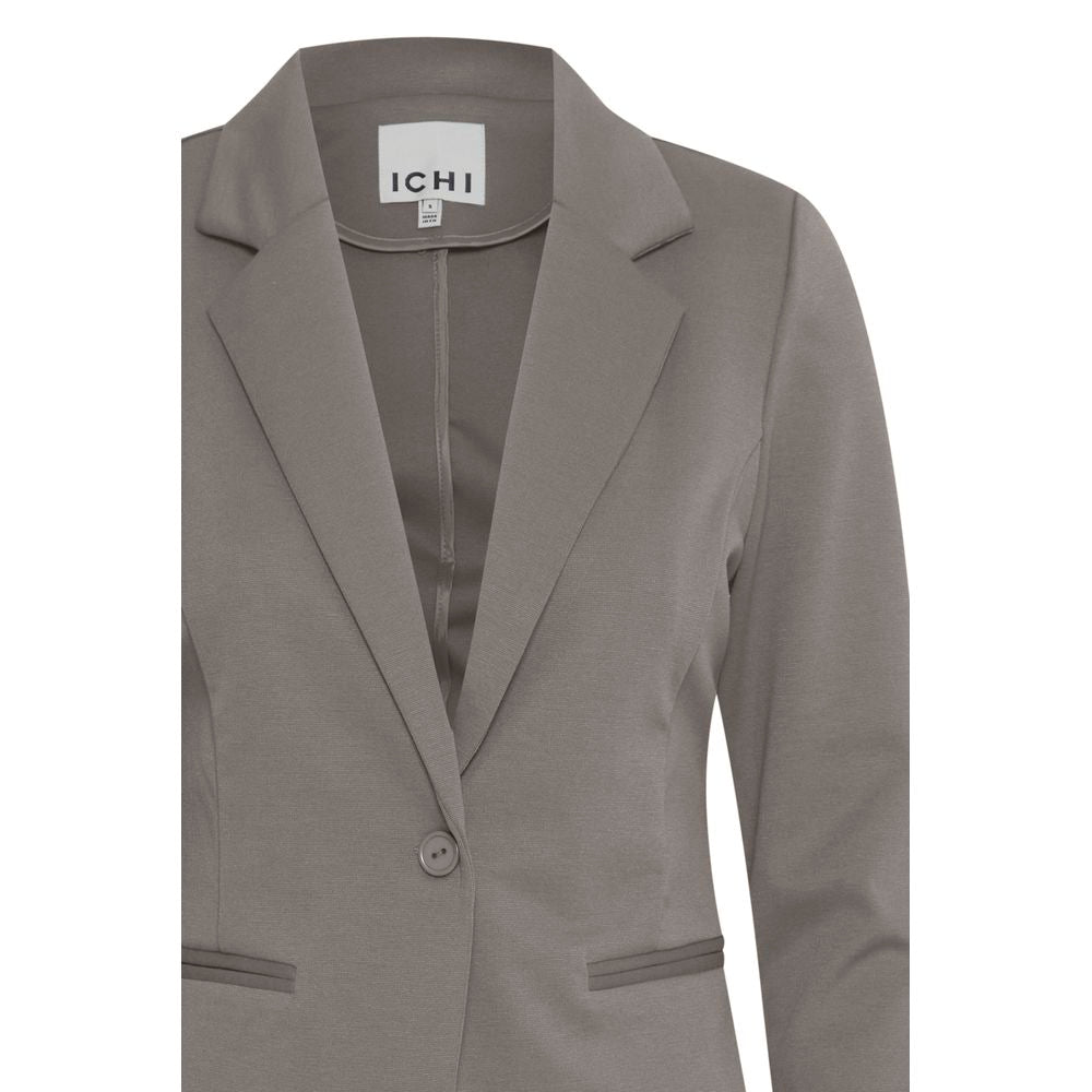 Beige Polyester Blazer