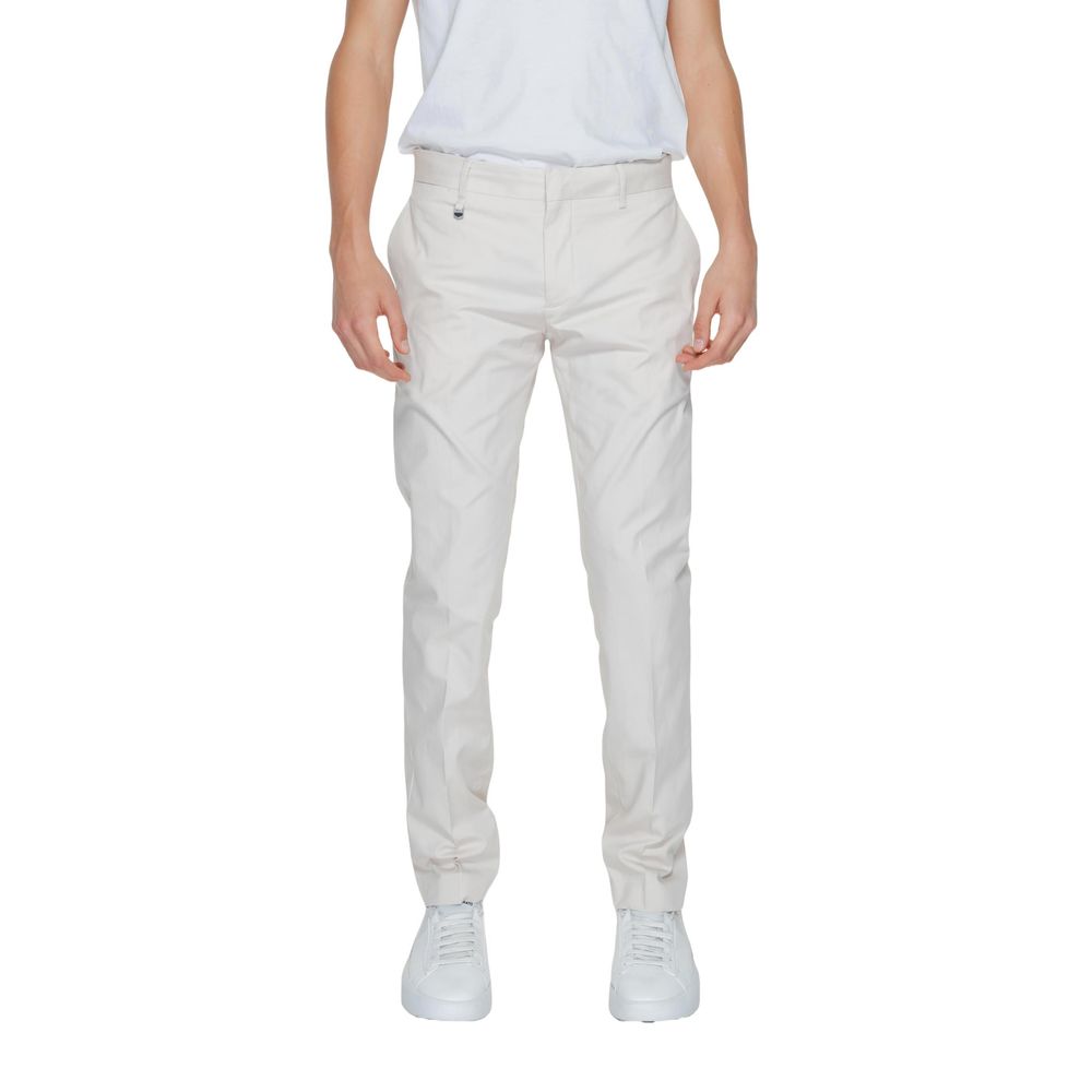 Beige Cotton Dress Pants