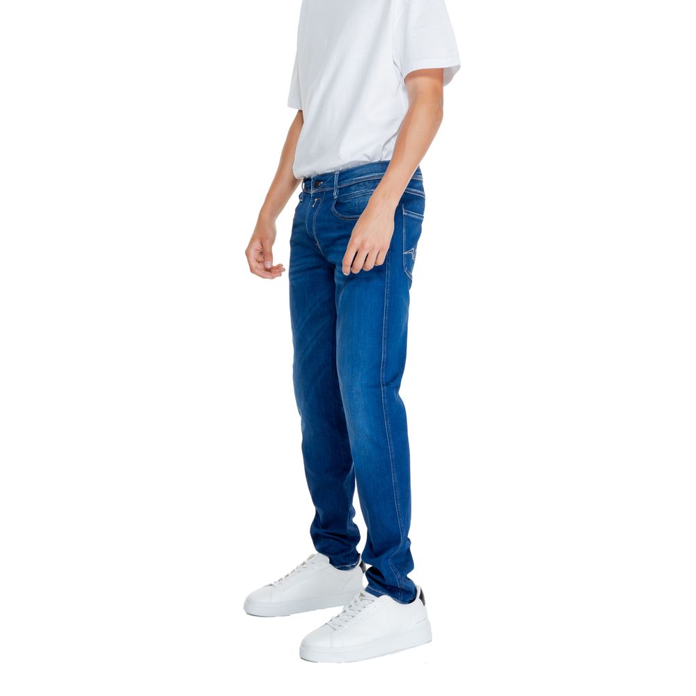 Blue Cotton Relaxed Fit Jeans