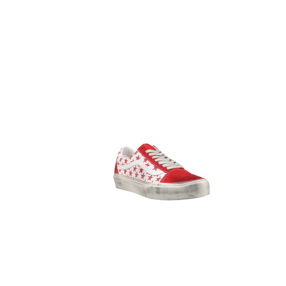 Red Suede Leather Low Top Sneakers