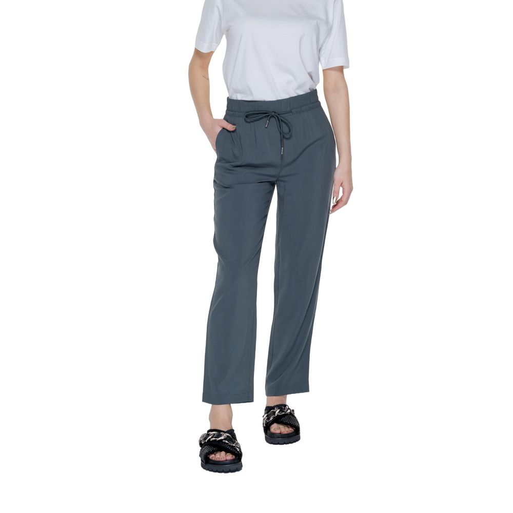 Green Viscose Casual Pants