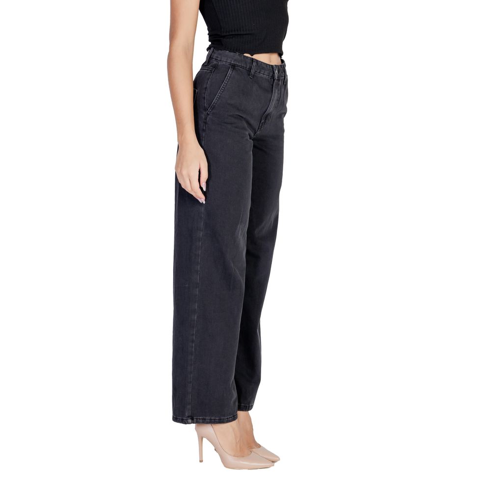 Black Cotton Relaxed Fit Jeans