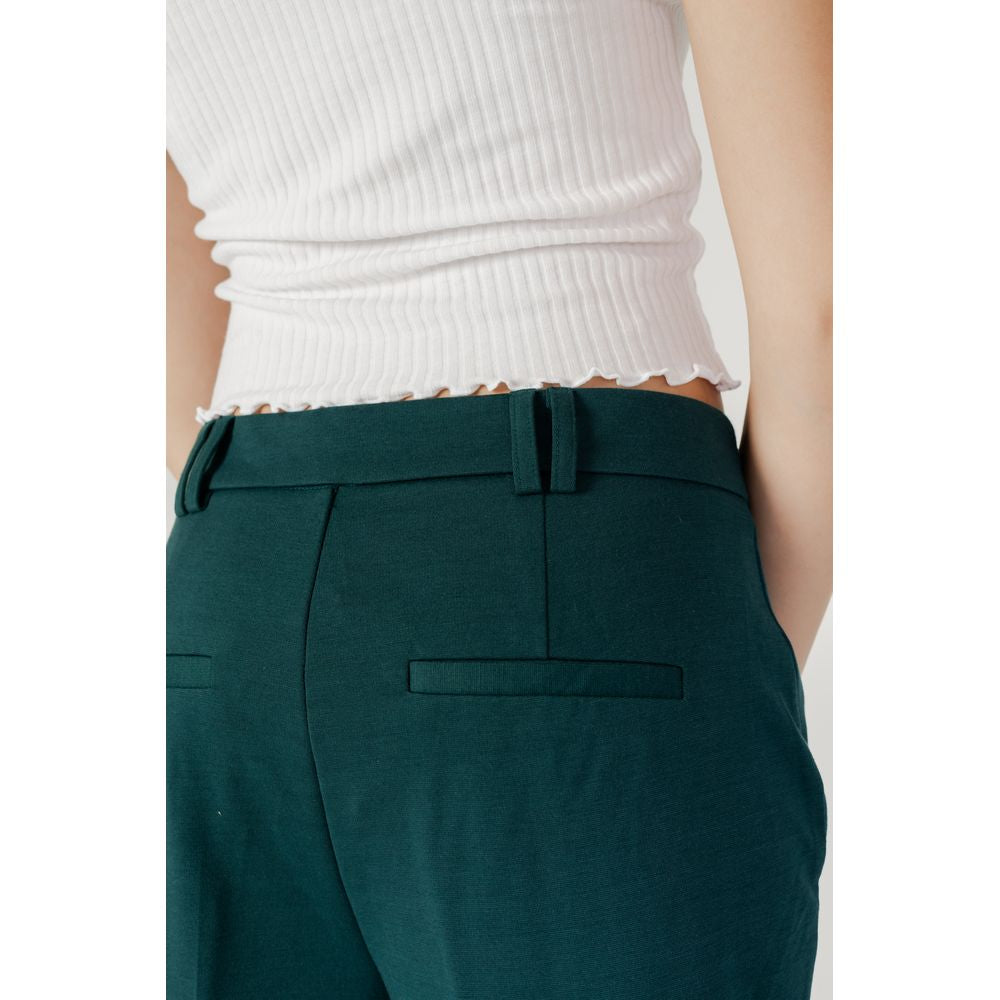 Bicolor Polyester Casual Pants