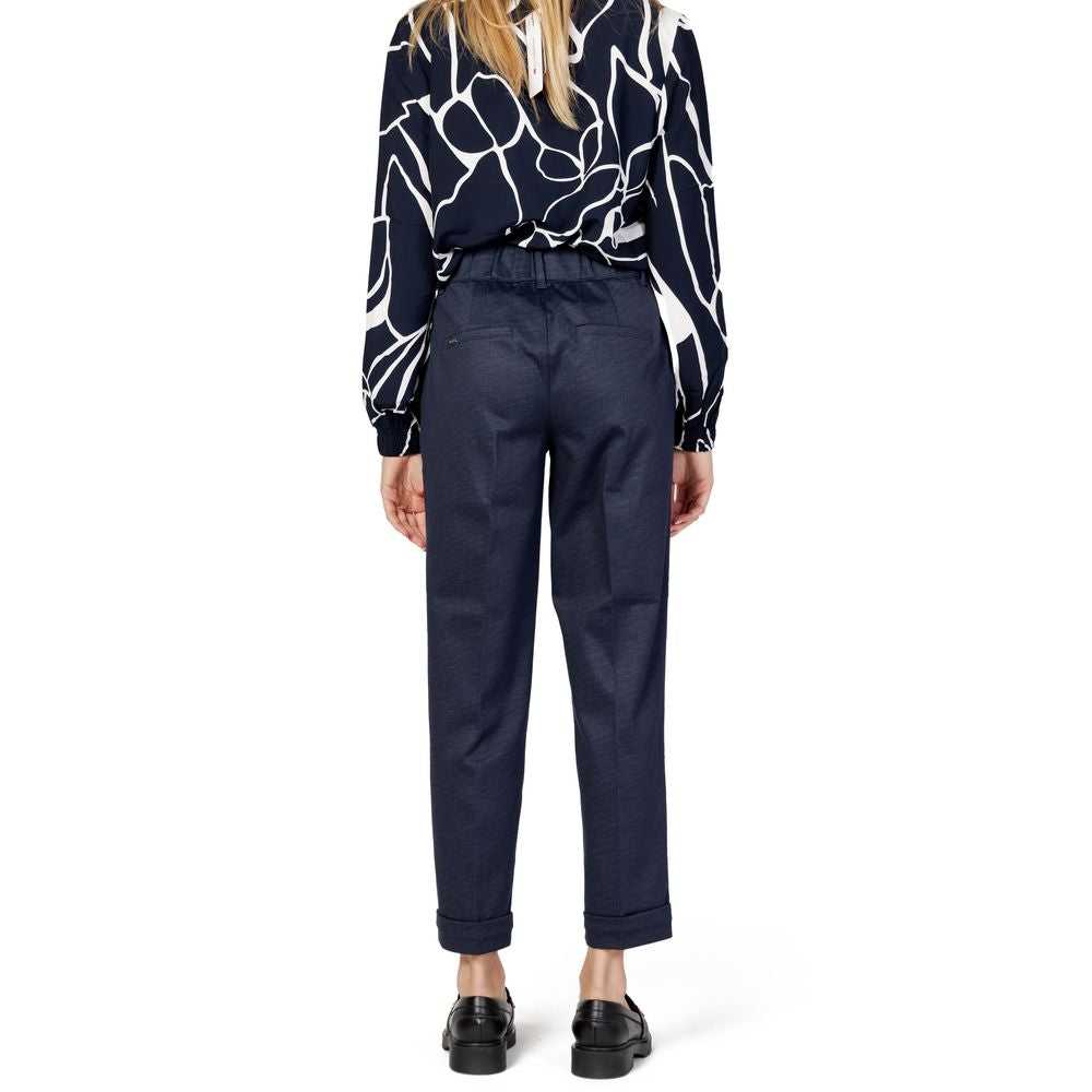 Blue Viscose Chino Pants