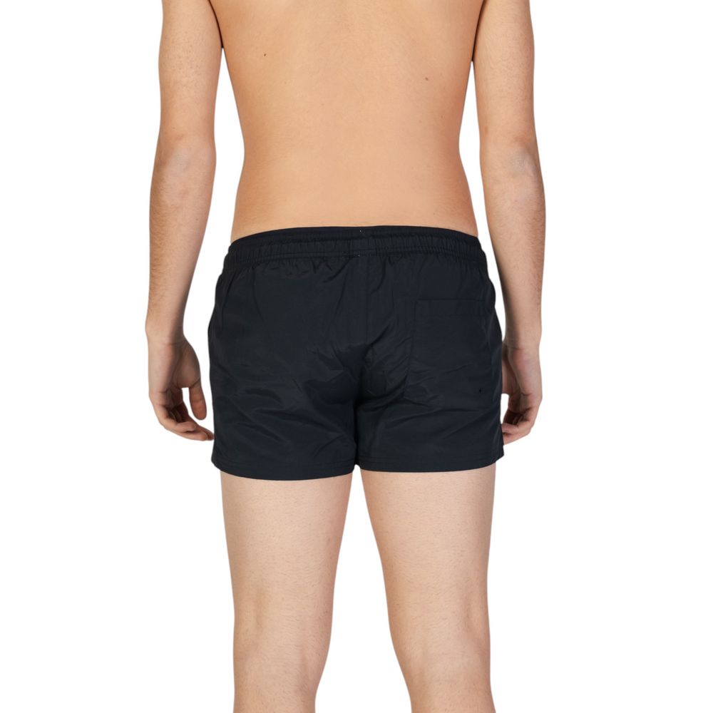 Black Polyester Swim Shorts