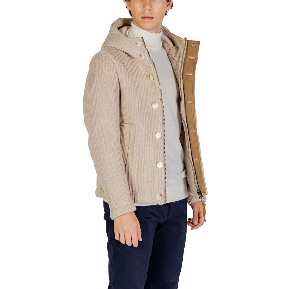 Beige Polyester Jackets & Coat