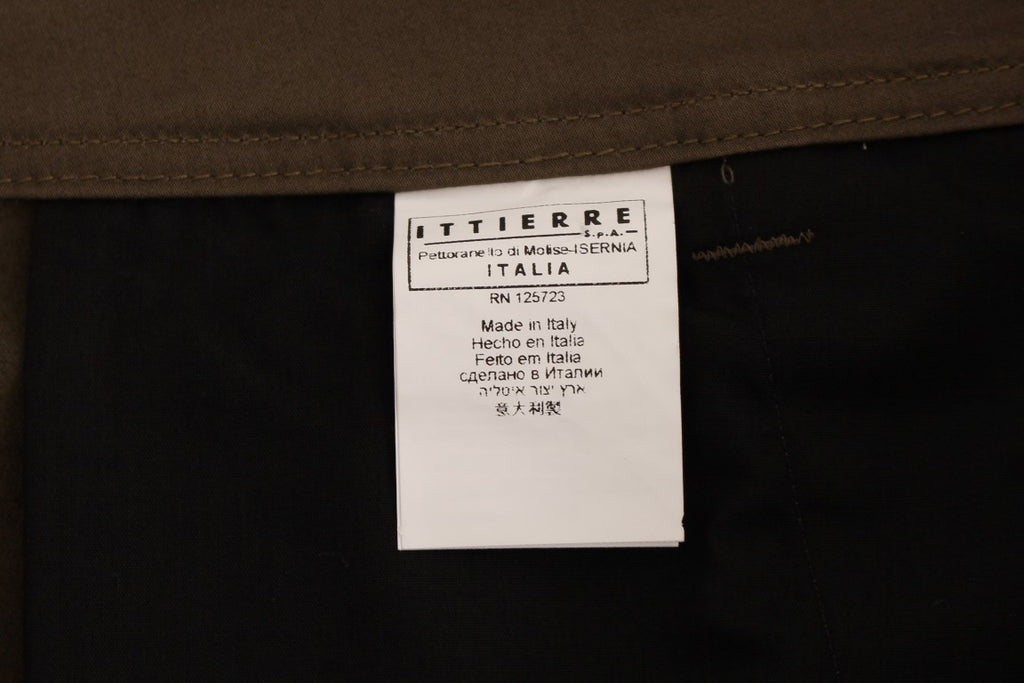 Green Cotton Stretch Comfort Fit Pants