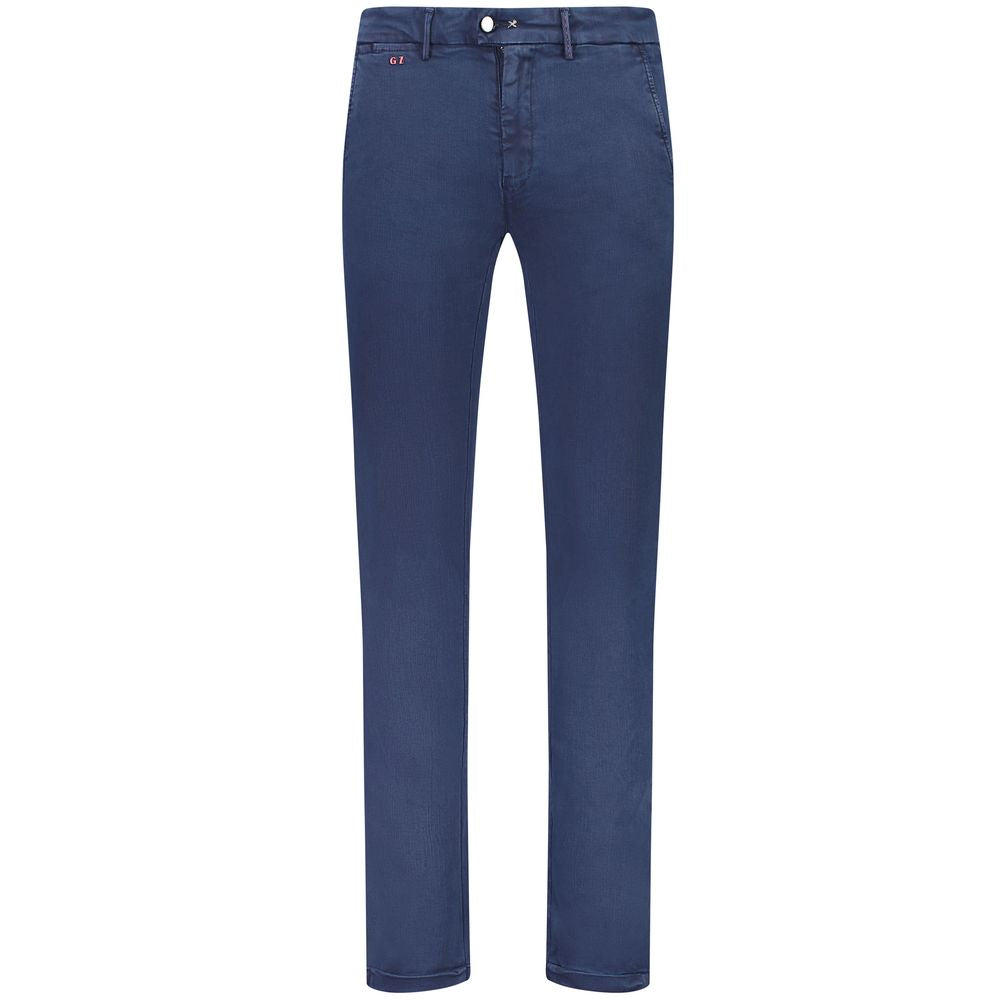 Blue Cotton Men Chino Trouser