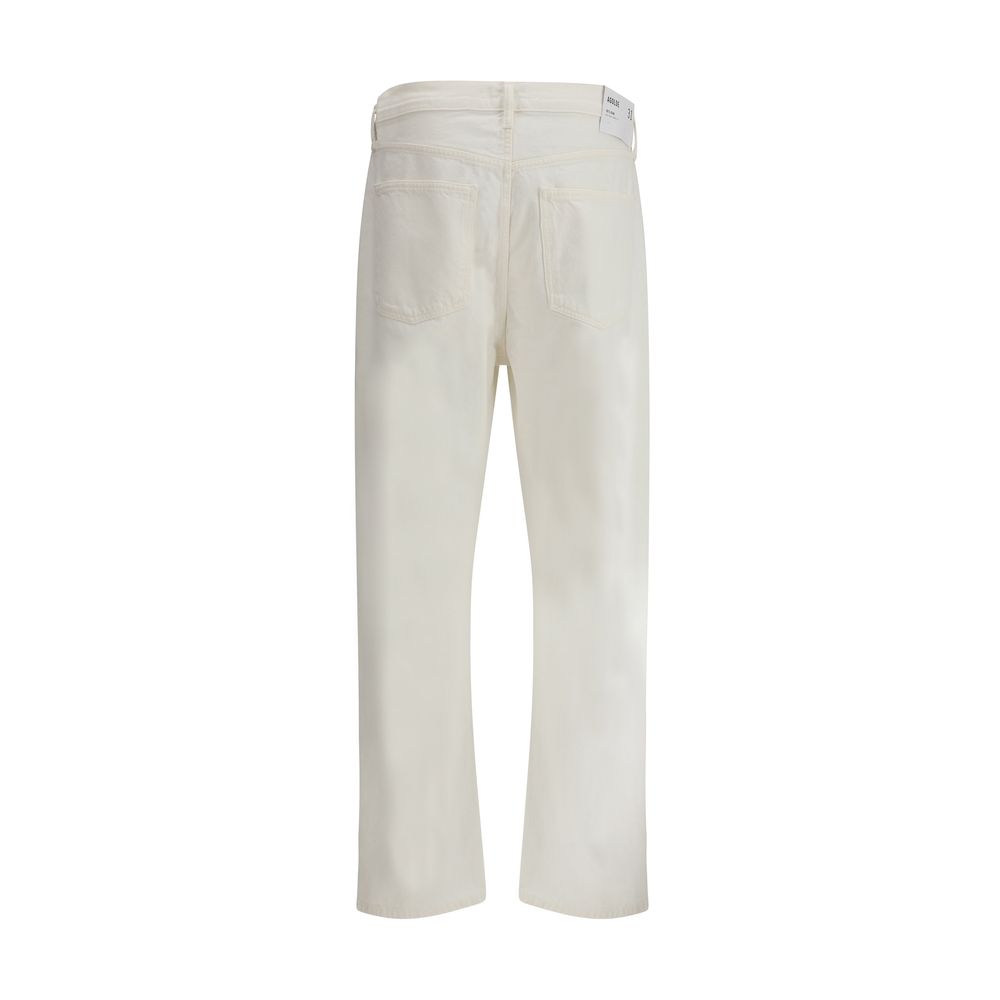White Cotton Relaxed Fit Jeans