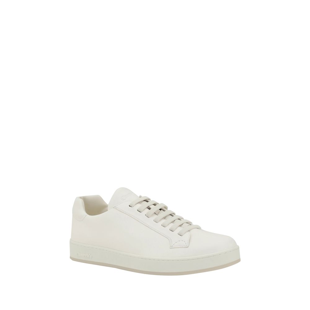 White Rubber Low Top Sneakers