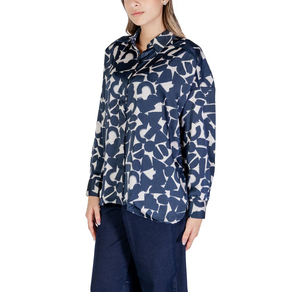 Blue Polyester Blouse