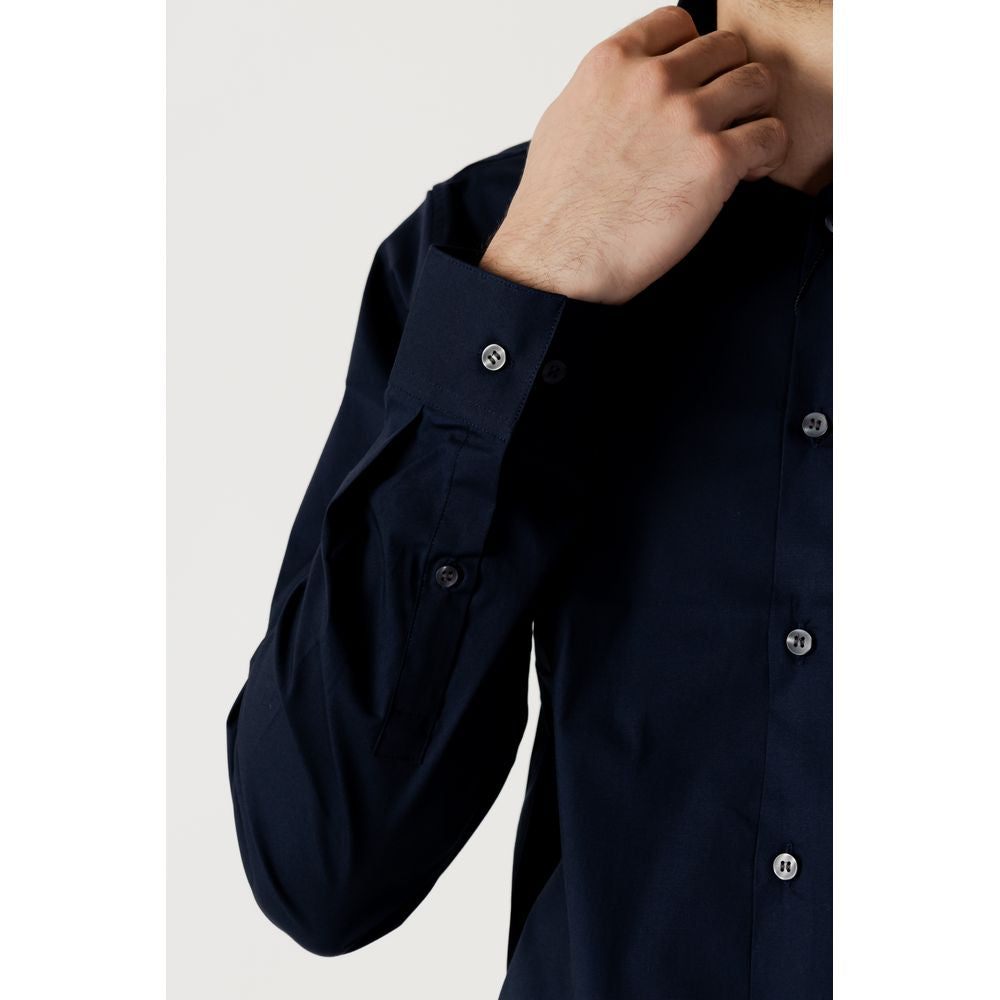 Blue Cotton Dress Shirt