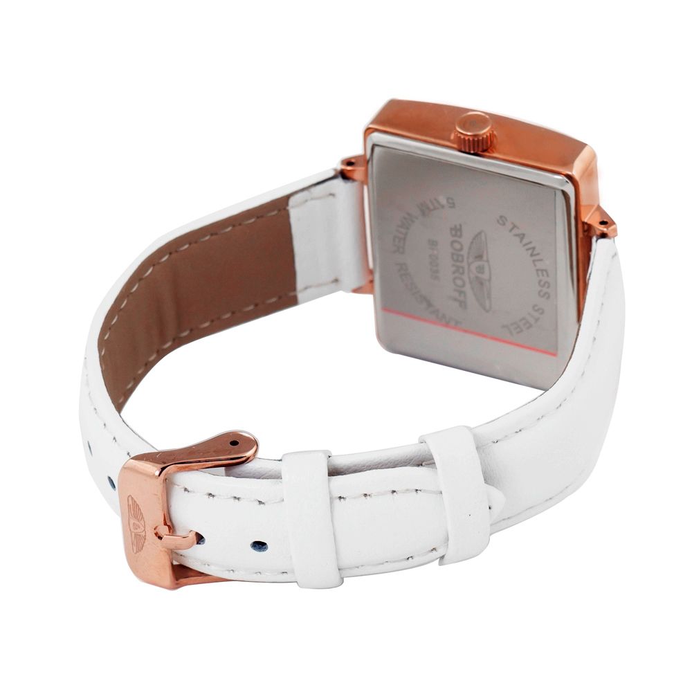 White Leather Dress Watch