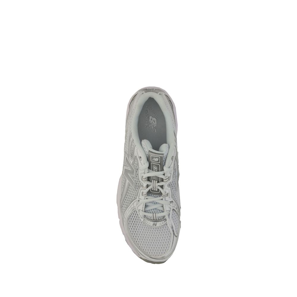 White Polyurethane Athletic Sneakers