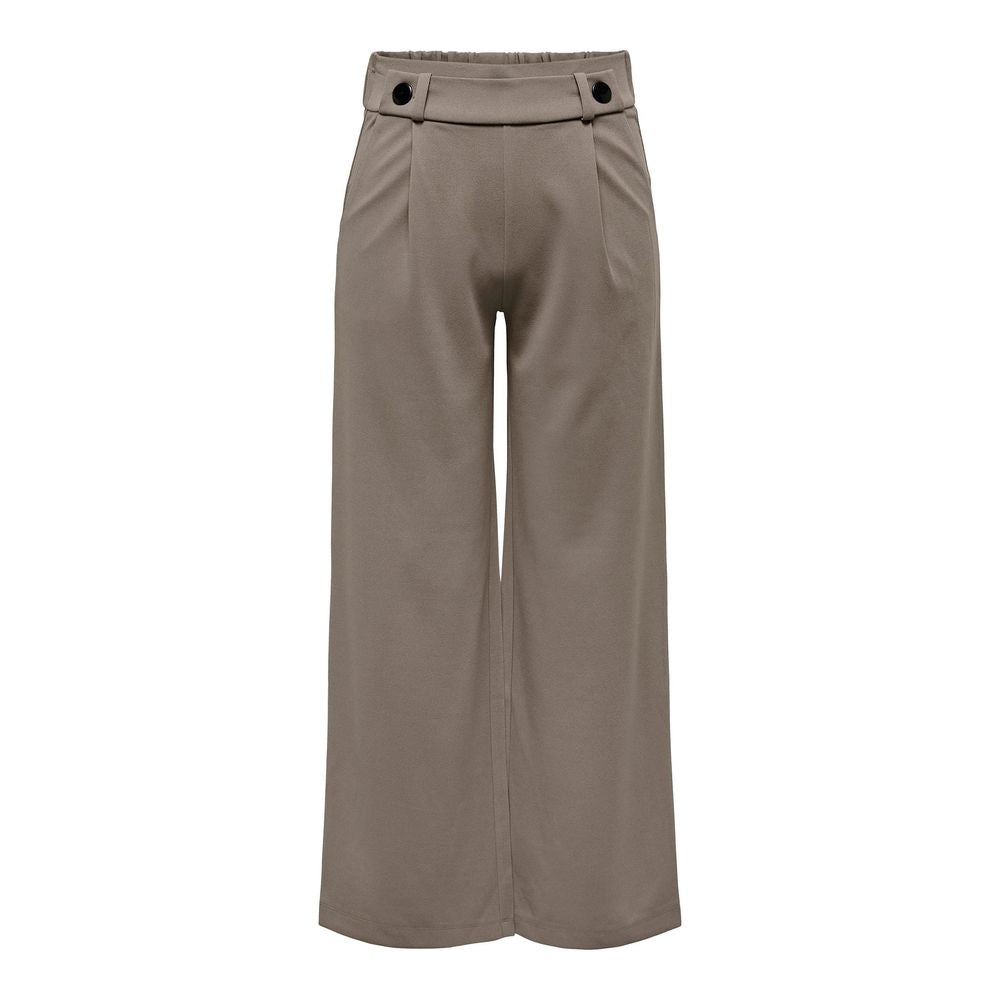 Brown Polyester Casual Pants