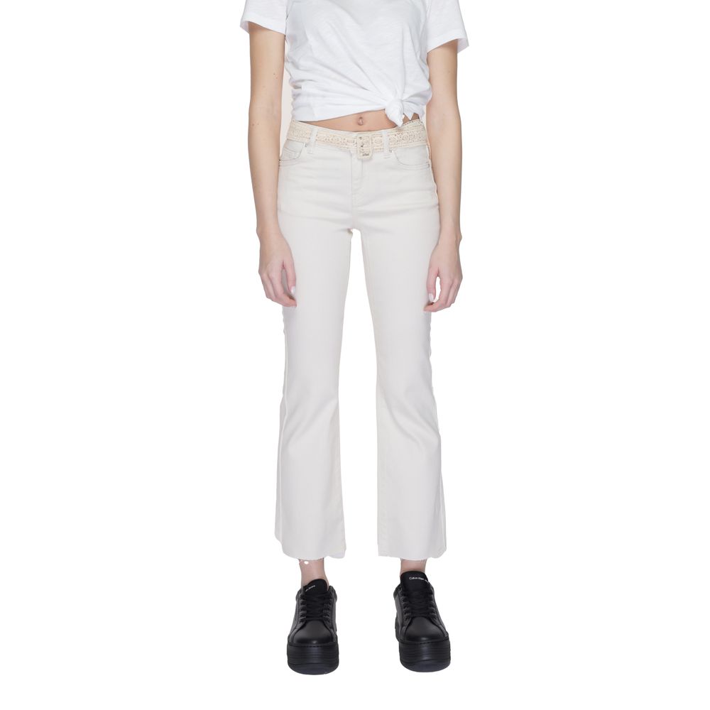 Beige Cotton Bootcut Jean