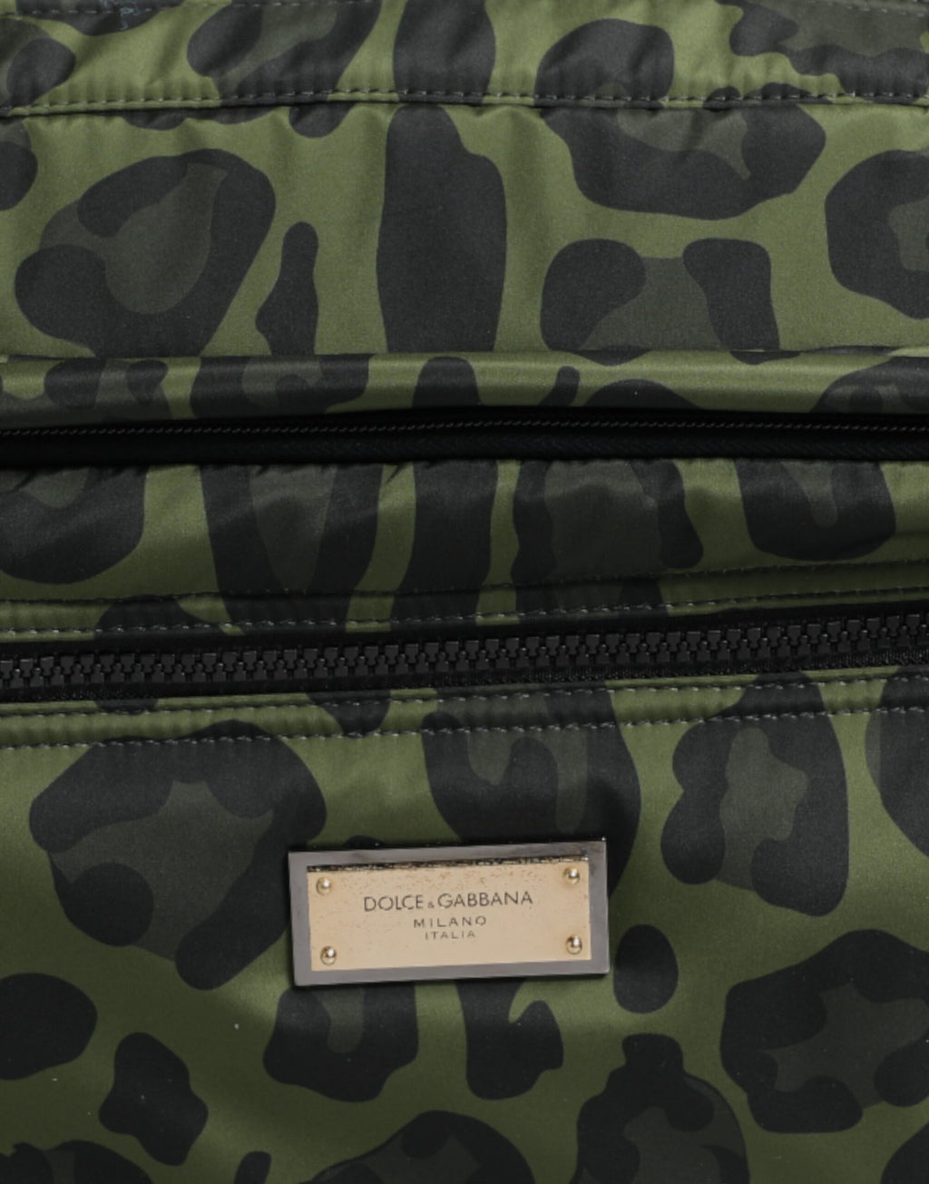 Green Polyester Leopard Print Shell Messenger Bag