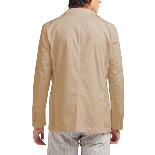 "Beige Cotton Men's Classic Jacket"