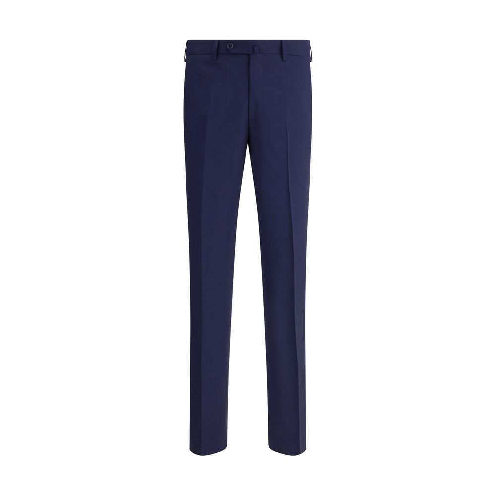 Blue Fleece Wool Dress Pants