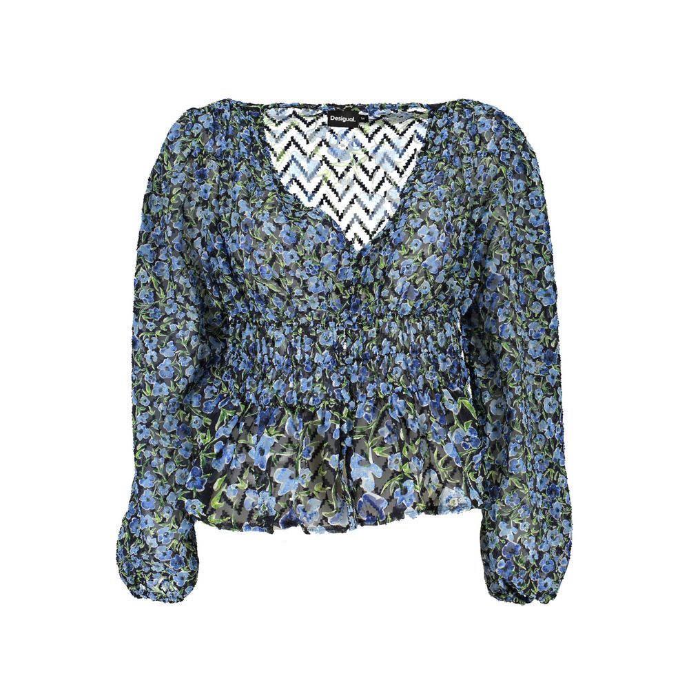Blue Polyester Pattern Shirt
