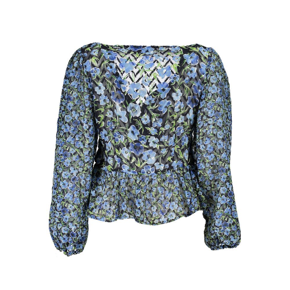 Blue Polyester Pattern Shirt