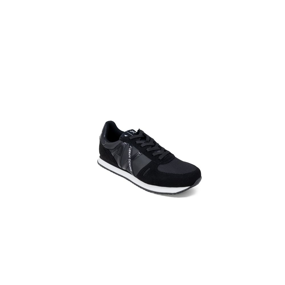 Black Polyester Athletic Sneakers