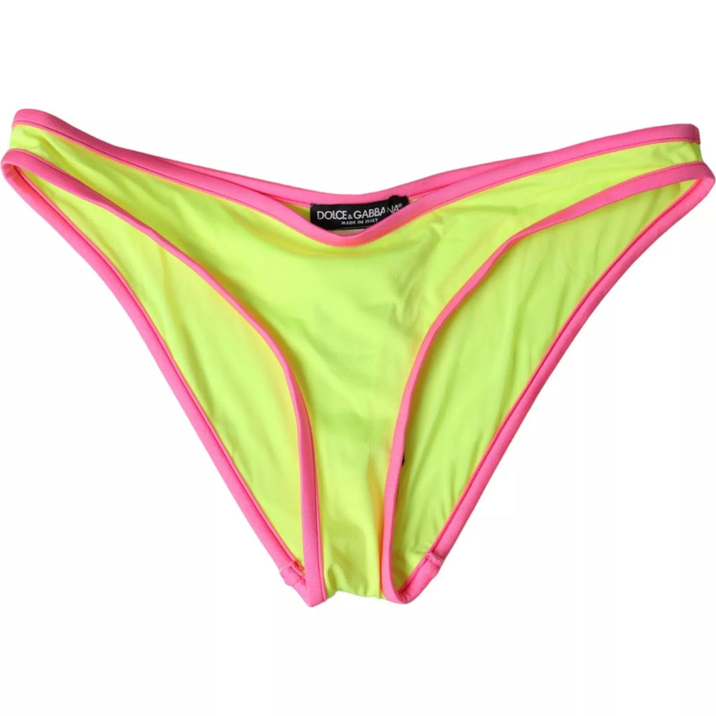 Yellow Pink Nylon Swimwear Bottom Beachwear Bikini