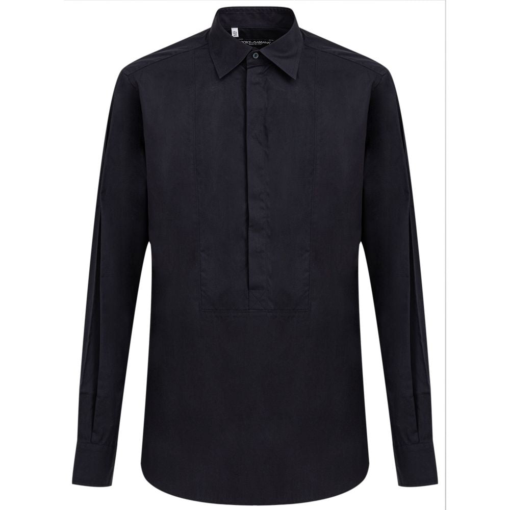 Navy Blue Cotton Dress Shirt