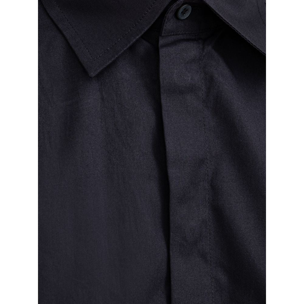 Navy Blue Cotton Dress Shirt
