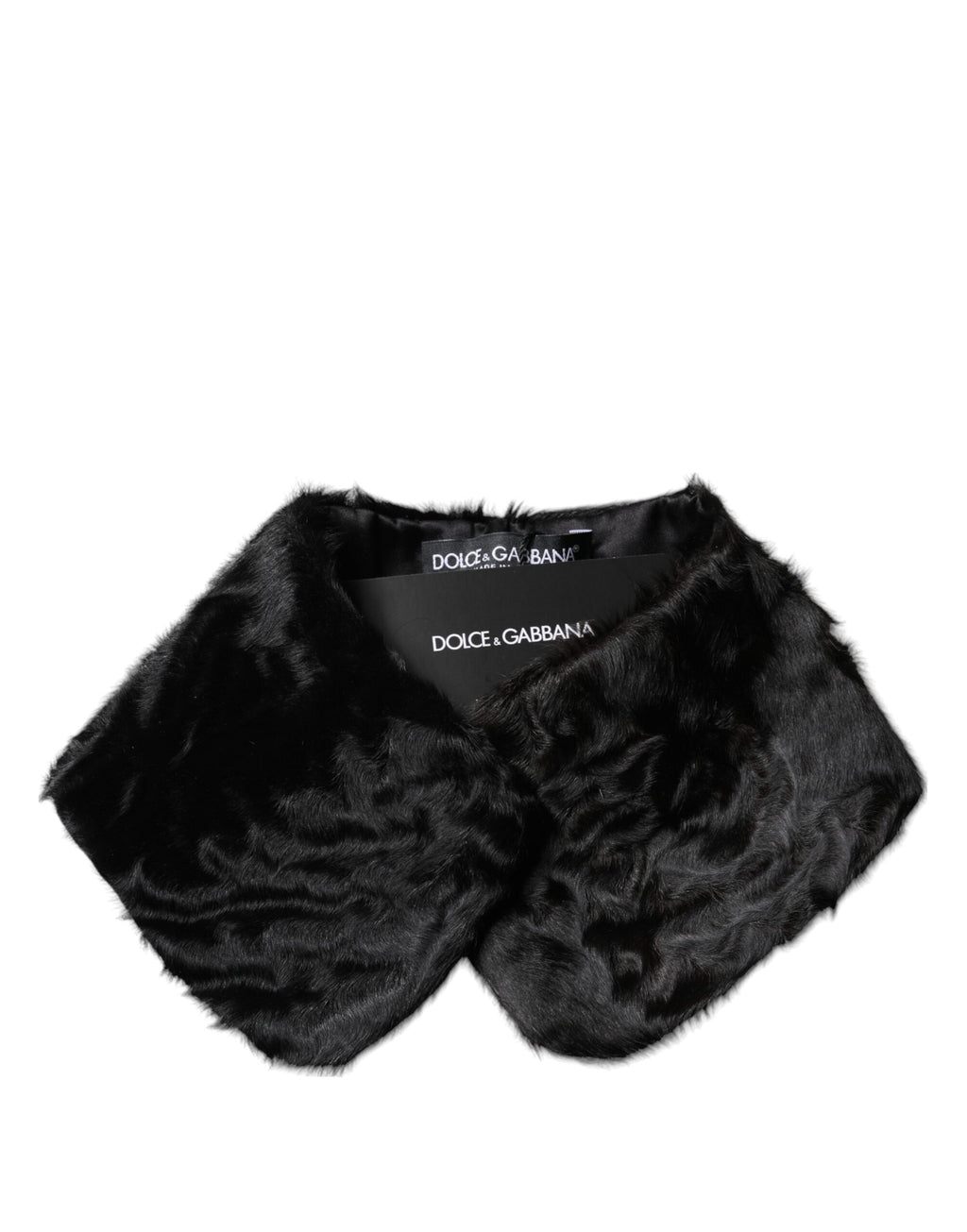 Black Lamb Fur Collar Women Neck Wrap Scarf