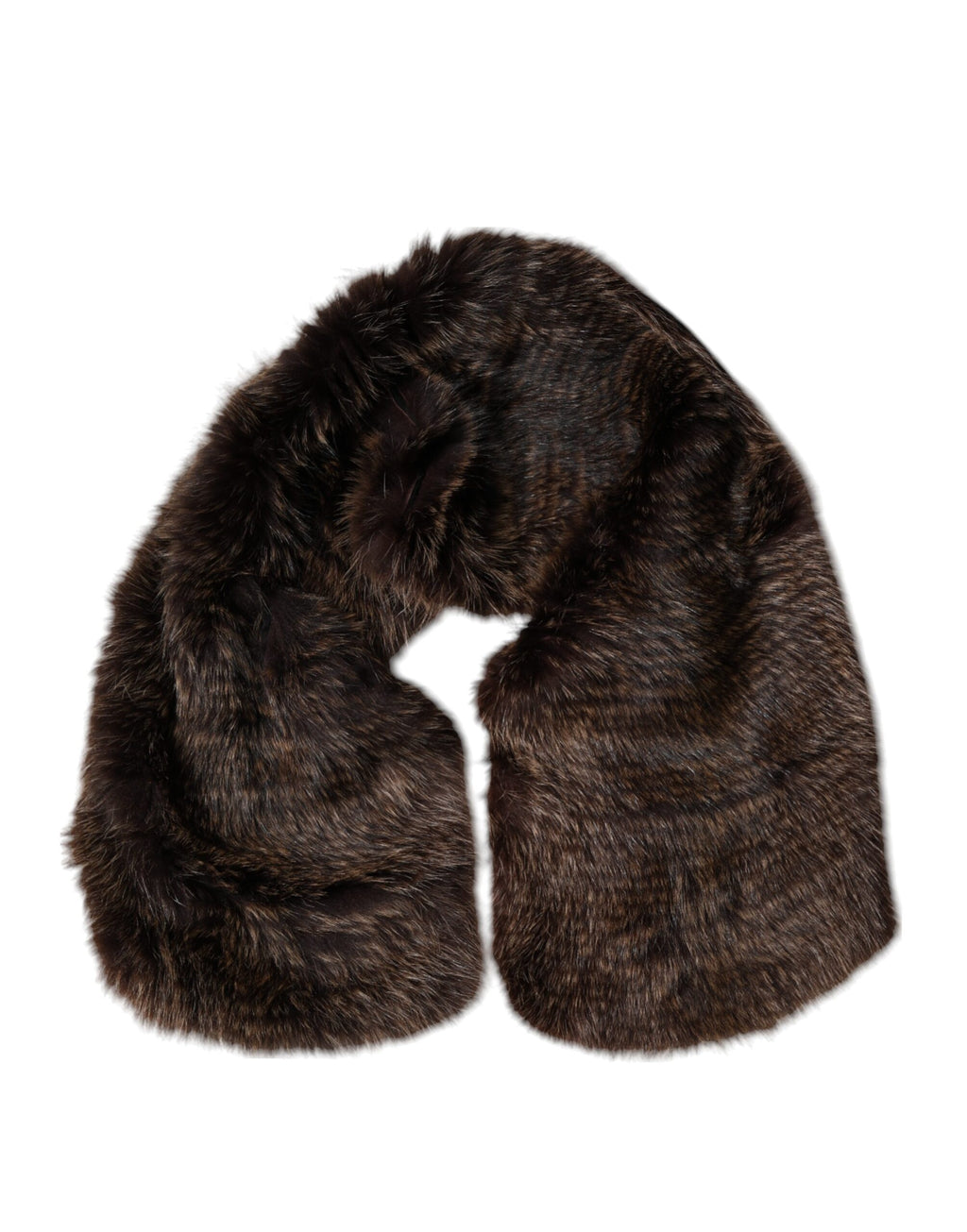 Brown Raccoon Fur Neck Warmer Winter Scarf