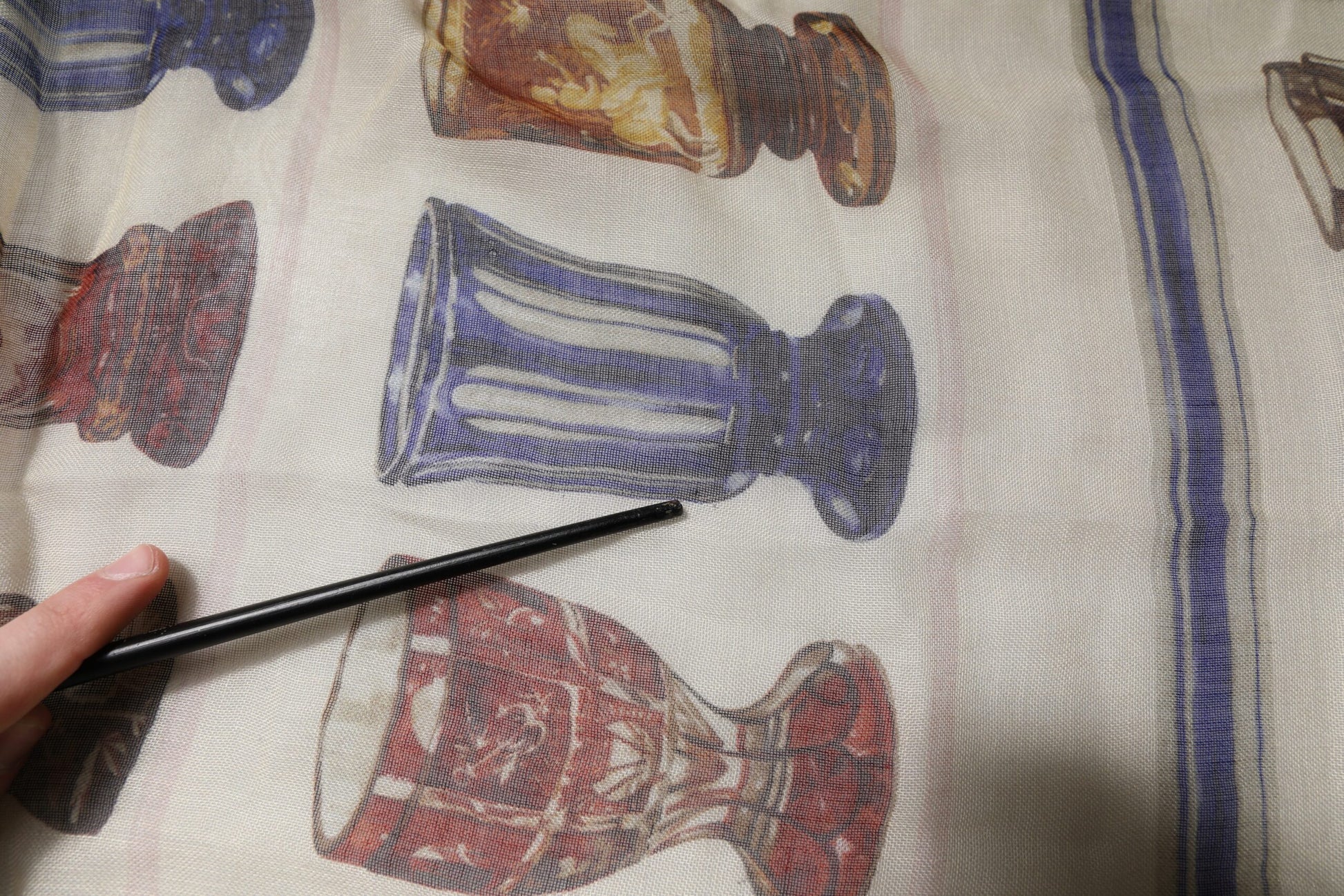 Multicolor Glass Cashmere Foulard Scarf