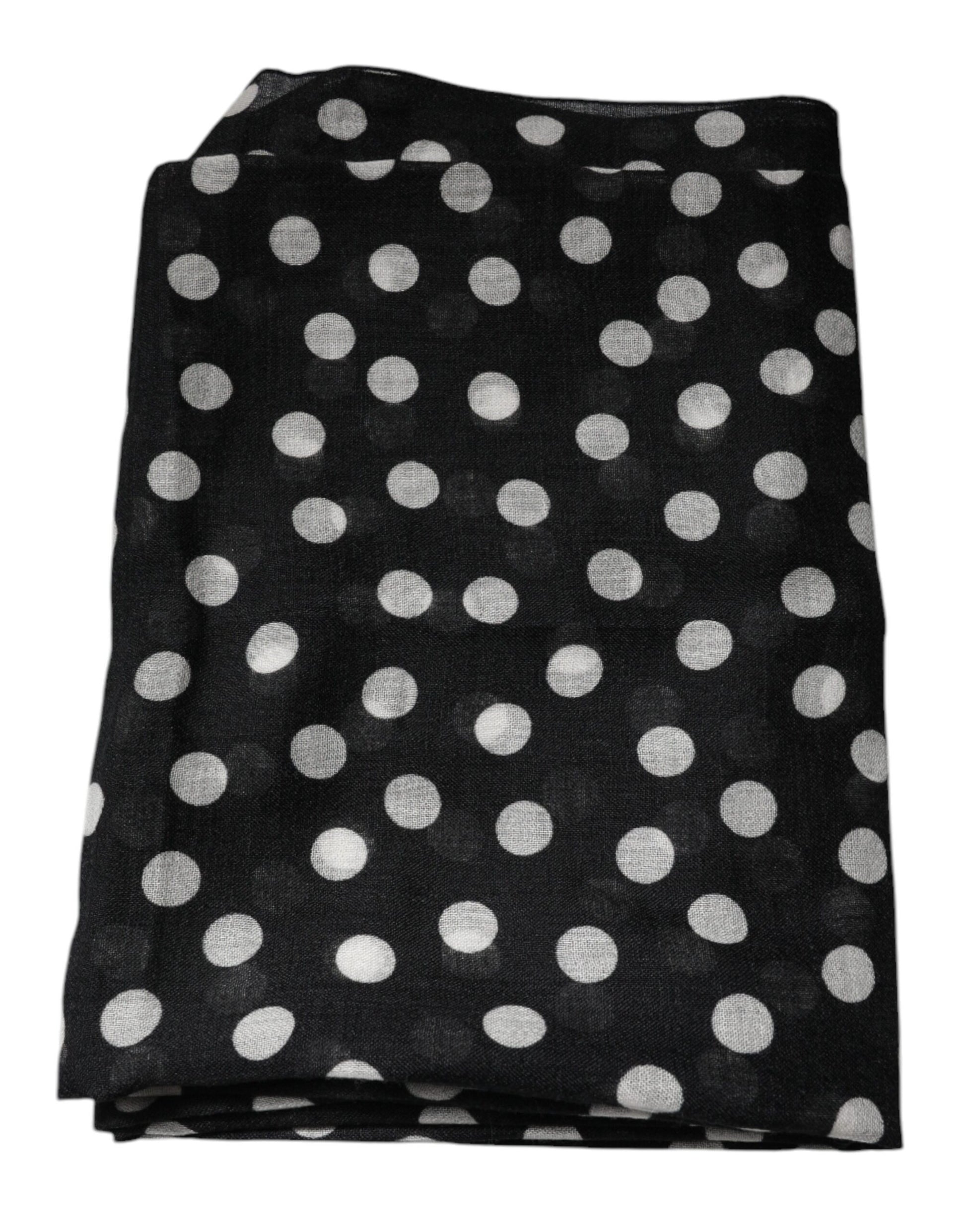 Black White Polka Dots Fringes Wrap Scarf