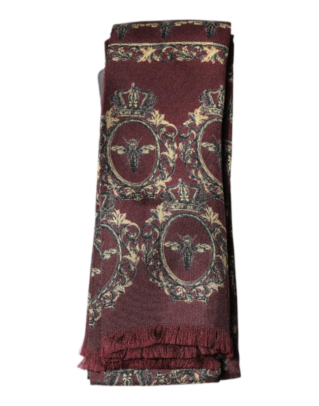 Bordeaux Printed Silk Neck Wrap Shawl Scarf